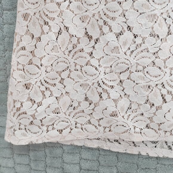 Blush Pink Sheer Lace Floral Short Sleeve Shirt-Old Navy-M - Picture 6 of 8